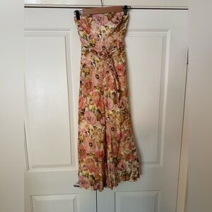 Zimmermann Strapless Jumpsuit with Floral Design